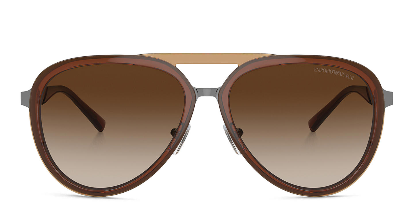 Emporio Armani Pilot Sunglasses in Brown – Product Photo 0