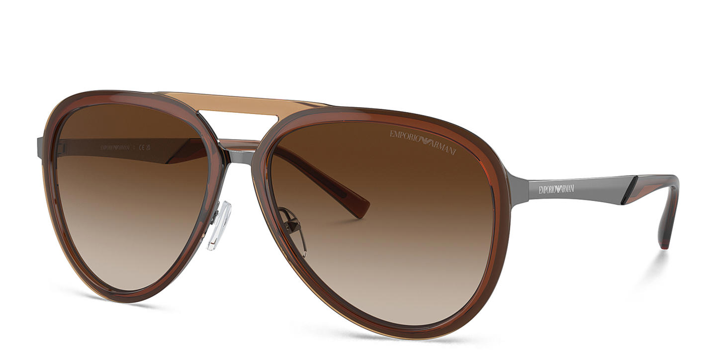Emporio Armani Aviator Sunglasses in Brown – Product Photo 1