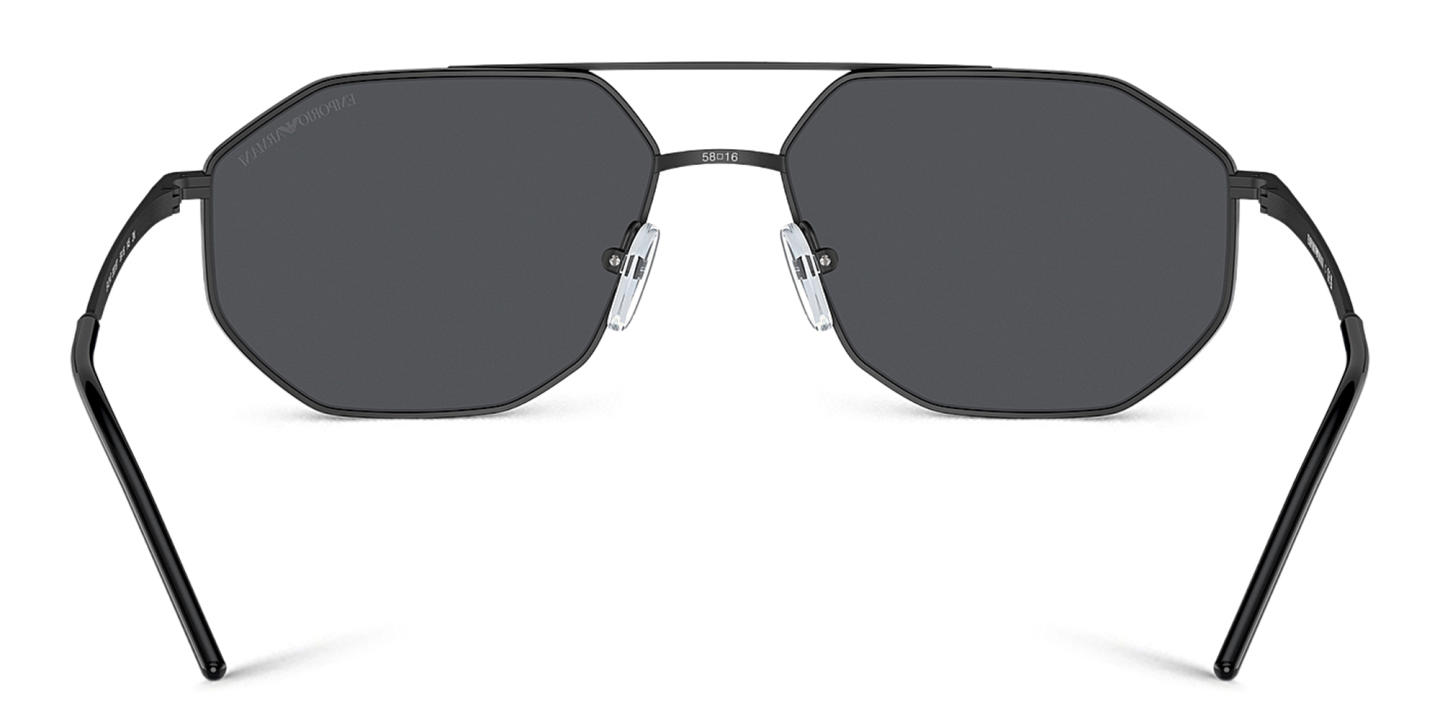 Shop Emporio Armani Irregular Sunglasses in Matte Black online.