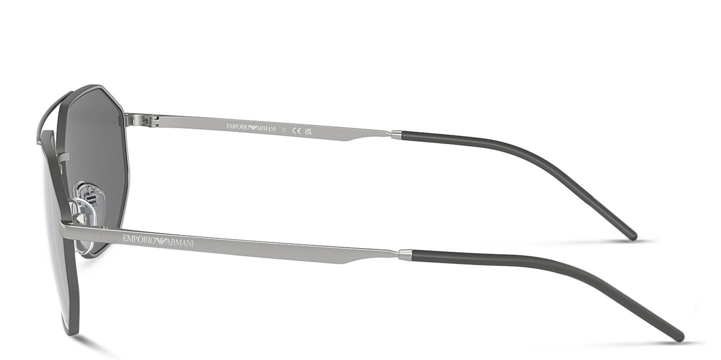 Emporio Armani Irregular Sunglasses in Matte Silver – Product Photo 2