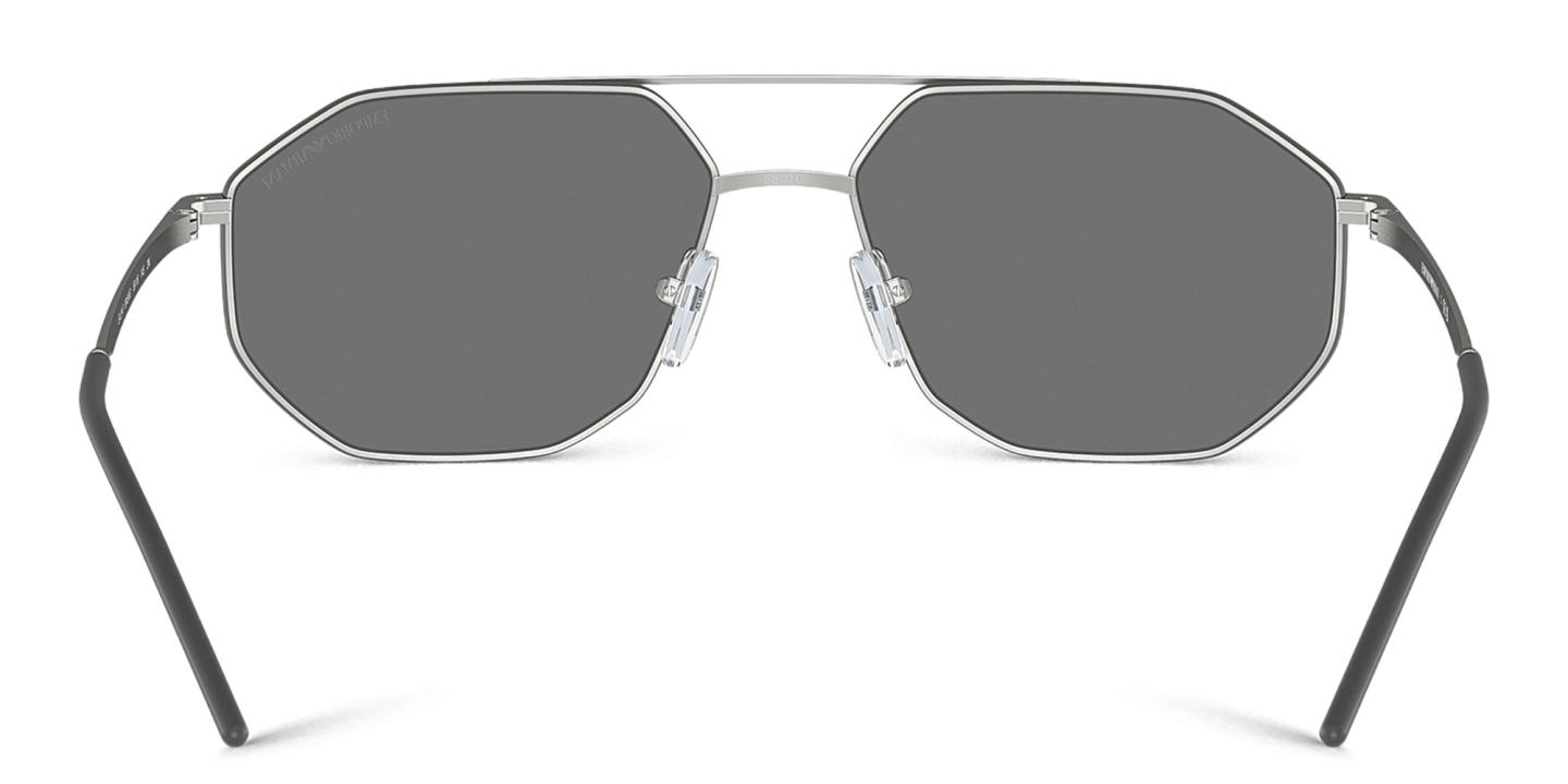 Emporio Armani Irregular Sunglasses in Matte Silver – Product Photo 3