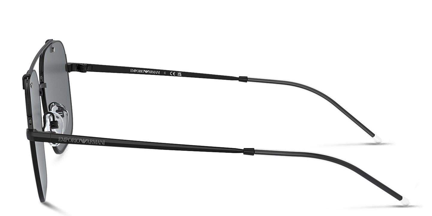 Shop Emporio Armani Rectangle Sunglasses in Shiny Black online.