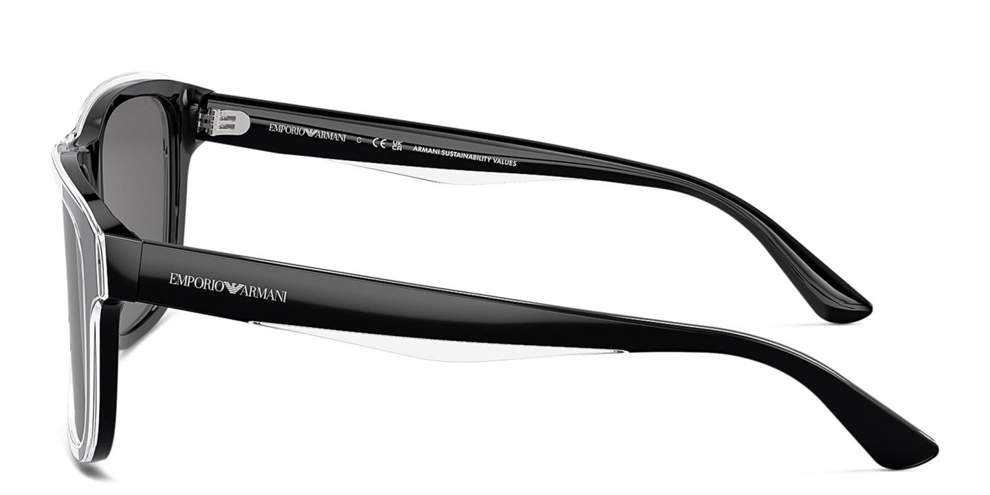Shop Emporio Armani Pillow Sunglasses in Black online.