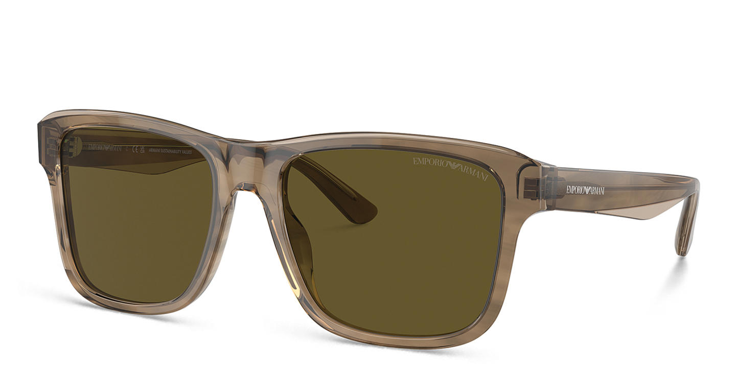 Shop Emporio Armani Pillow Sunglasses in Brown online.