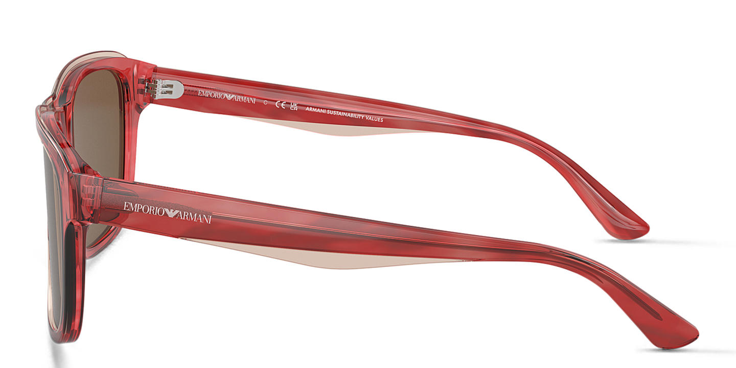 Shop Emporio Armani Square Sunglasses in Red online.