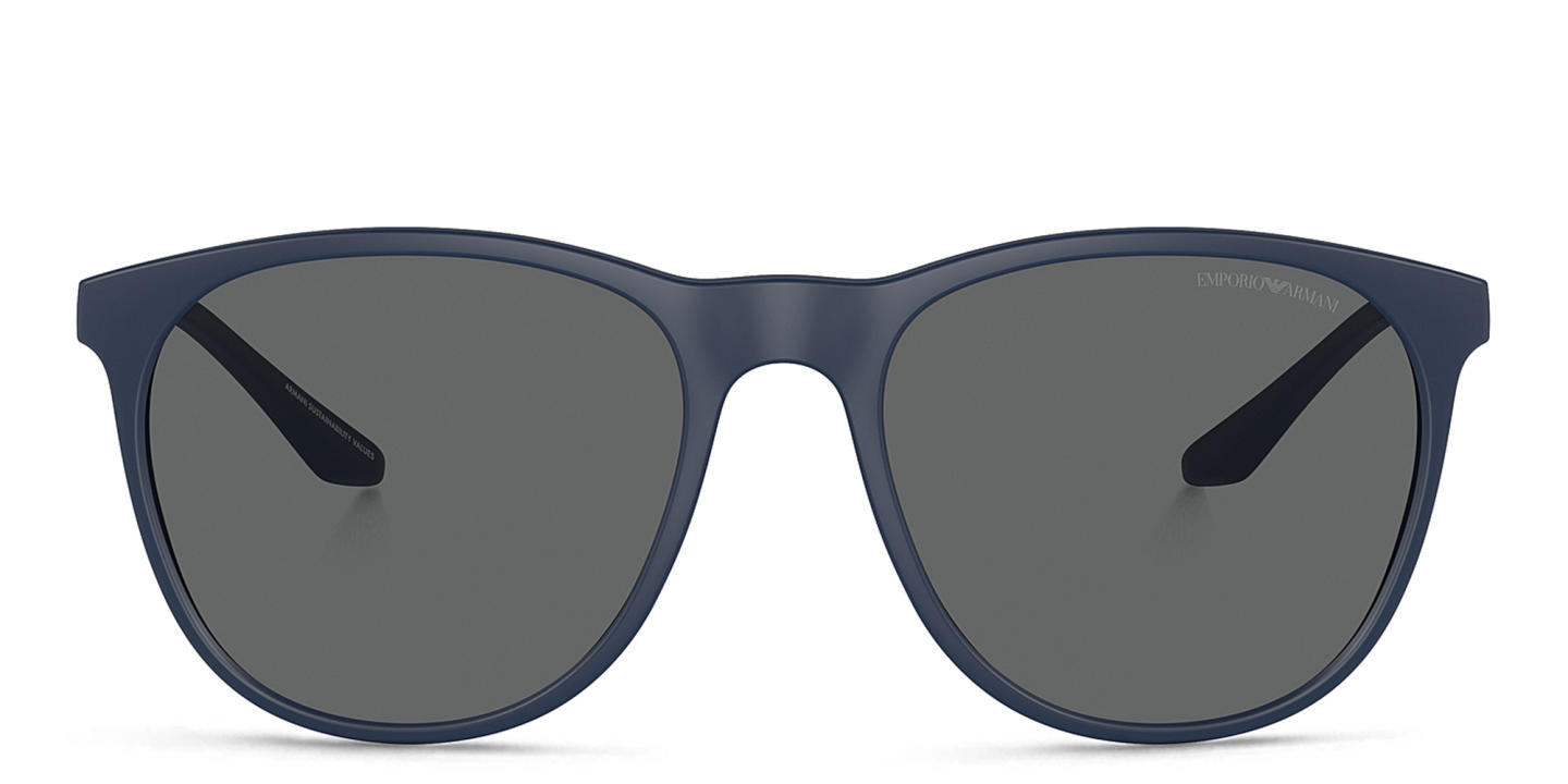 Shop Emporio Armani Panthos Sunglasses in Matte Blue online.