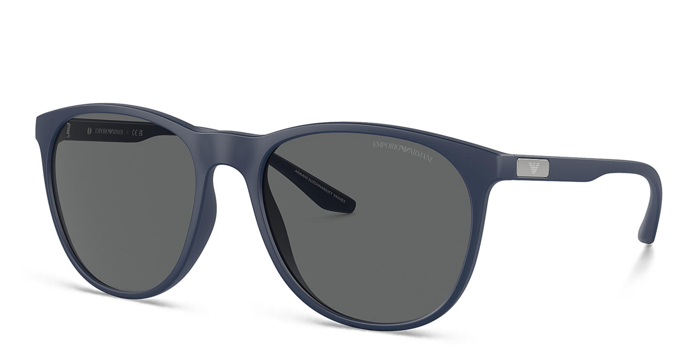 Shop Emporio Armani Panthos Sunglasses in Matte Blue online.