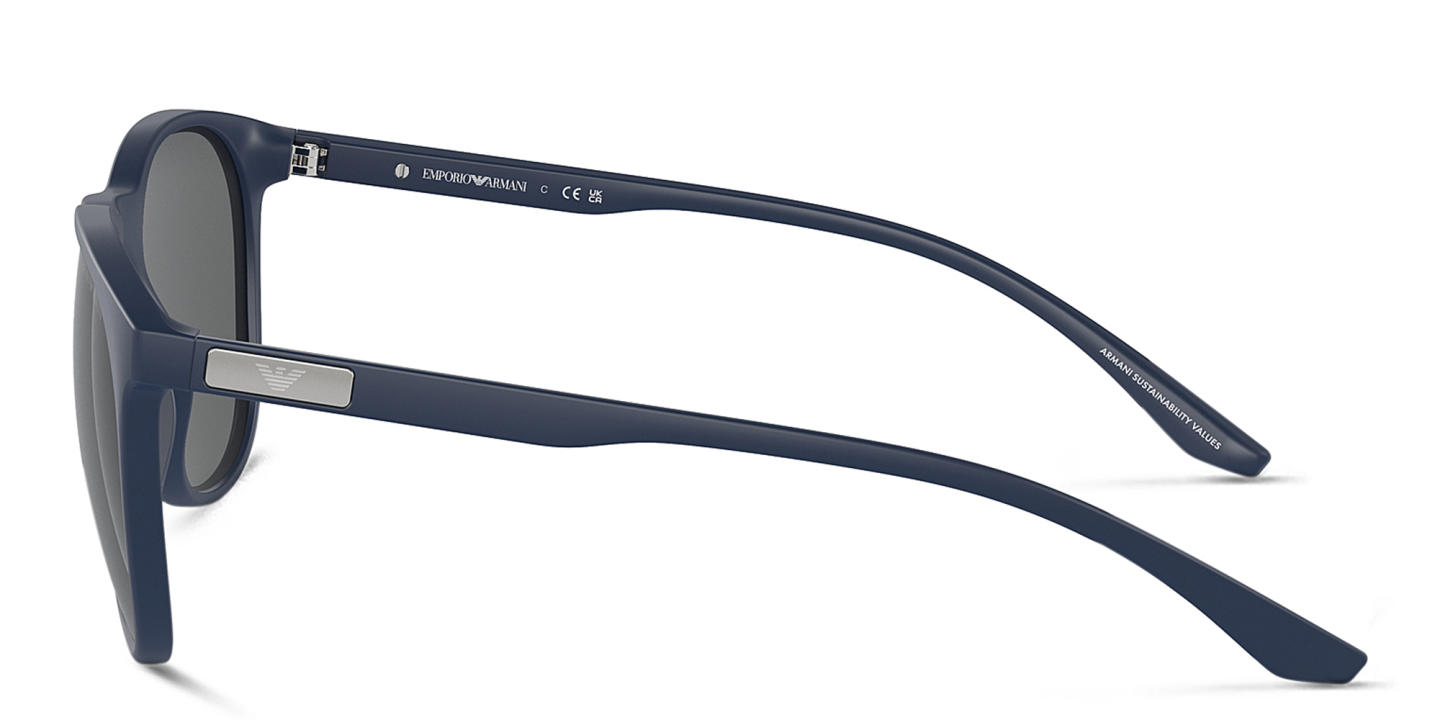 Shop Emporio Armani Panthos Sunglasses in Matte Blue online.
