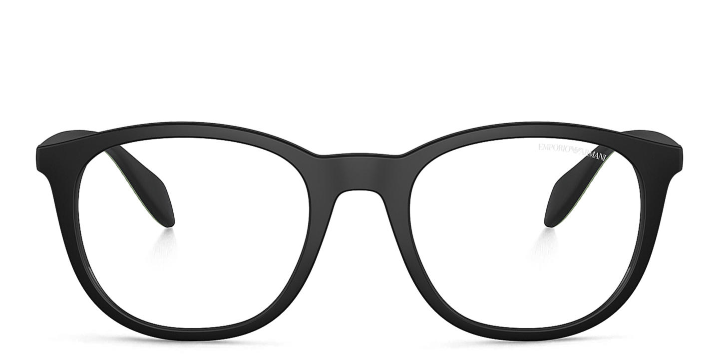 Emporio Armani Round Eyeglasses in Black – Product Photo 0