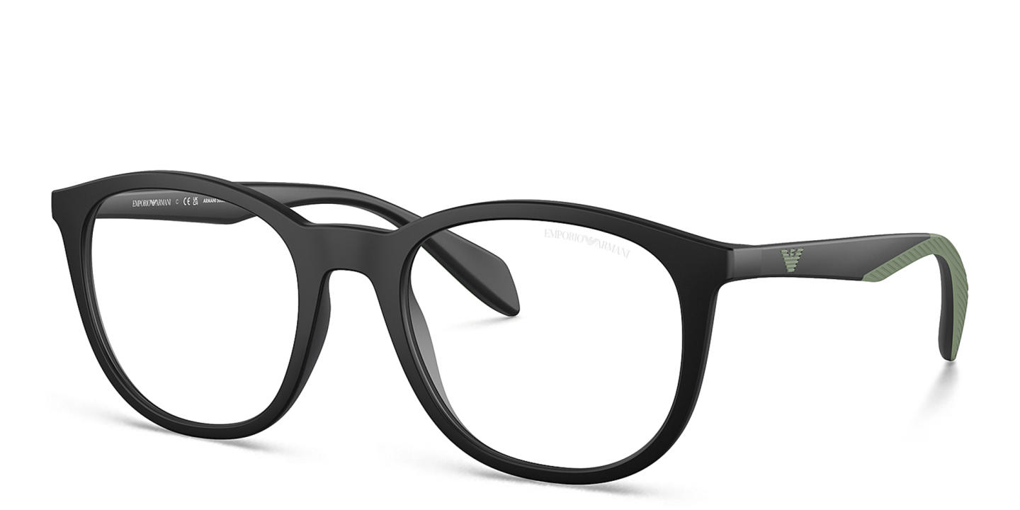 Emporio Armani Round Eyeglasses in Black – Product Photo 1