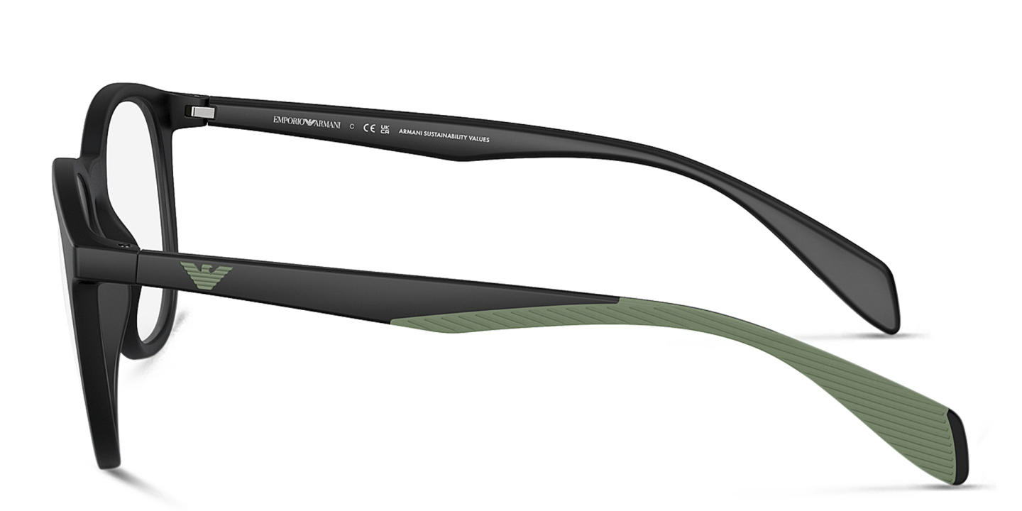 Emporio Armani Round Eyeglasses in Black – Product Photo 2