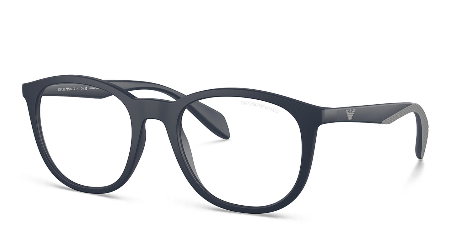 Emporio Armani Round Eyeglasses in Blue – Product Photo 1