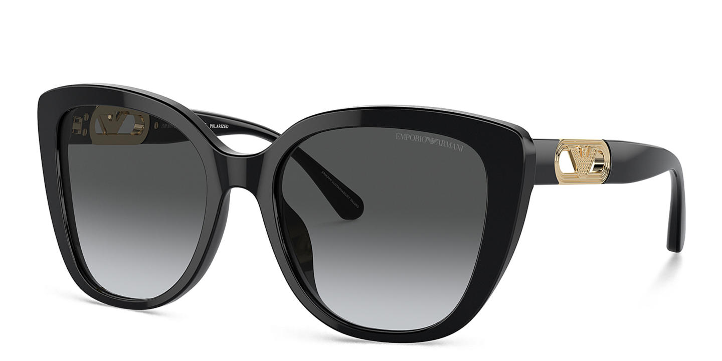 Emporio Armani Cut-out Eagle Logo Butterfly Sunglasses in Black – Product Photo 1
