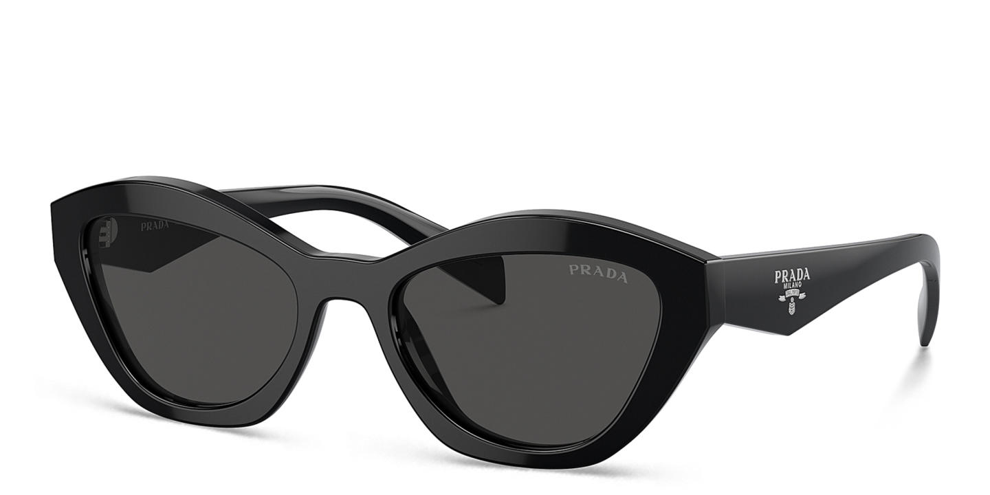 Shop PRADA Butterfly Sunglasses in Black online.