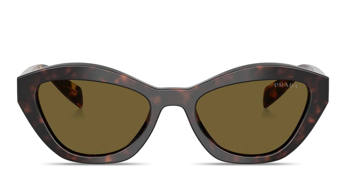 Shop PRADA Logo Print Butterfly Sunglasses in Tortoise online.