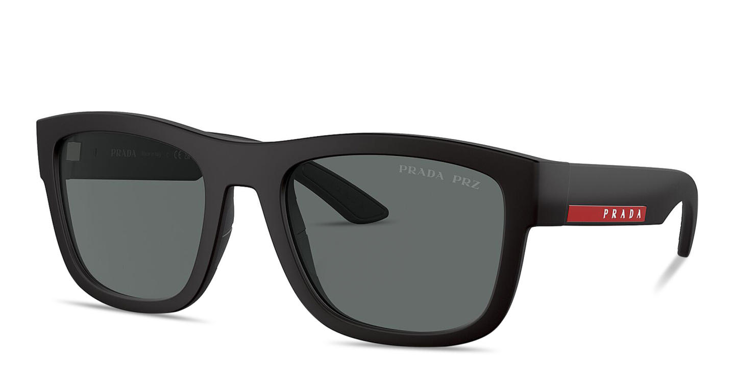 Prada Linea Rossa Logo Lettering Pillow Sunglasses in Black – Product Photo 1