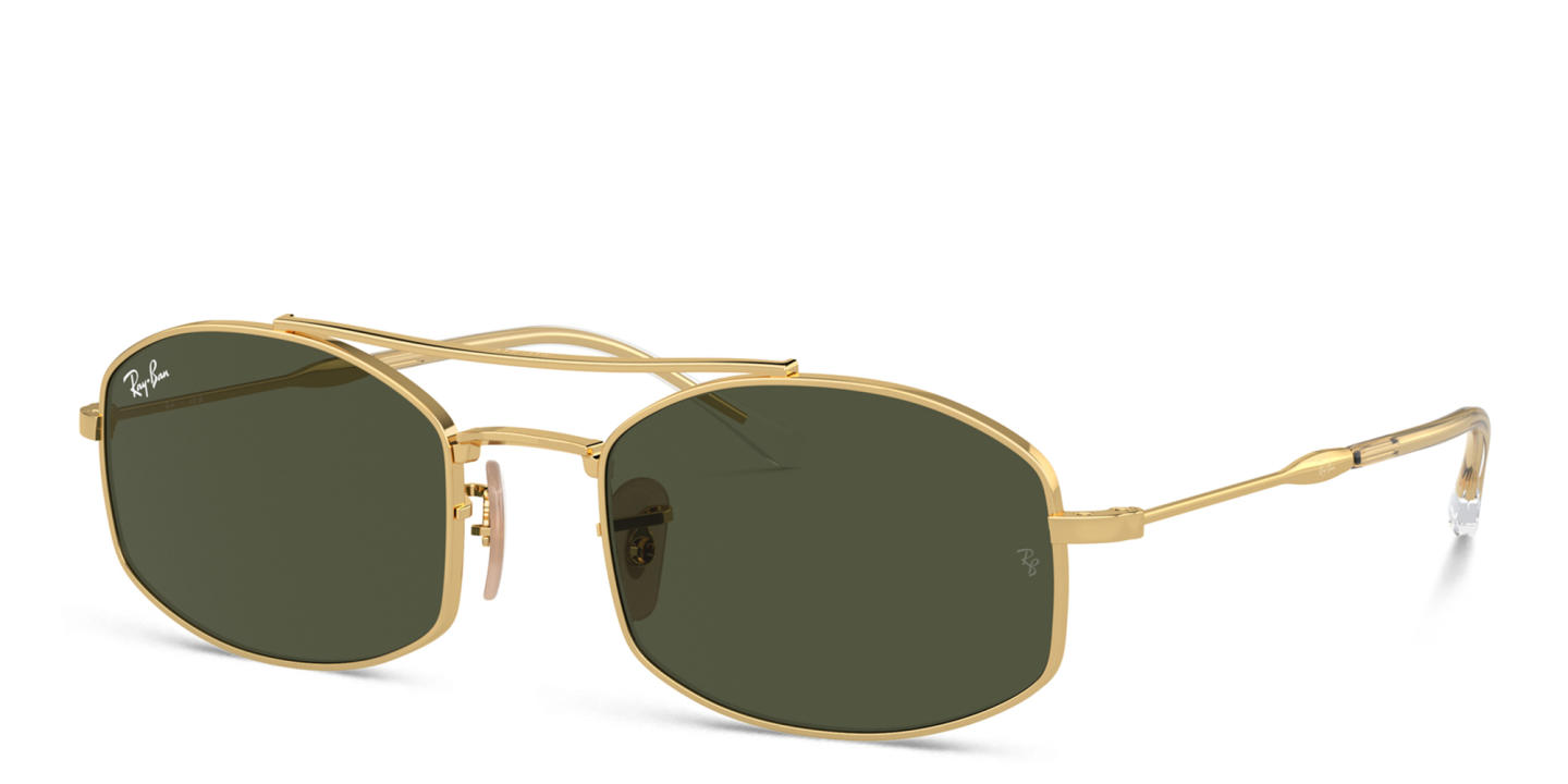 Ray-Ban Unisex Oval Sunglasses in Gold – Product Photo 1