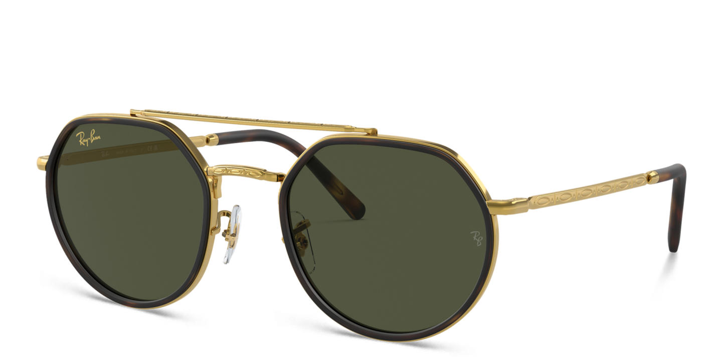 Shop Ray-Ban Unisex Irregular Sunglasses in Legend Gold online.