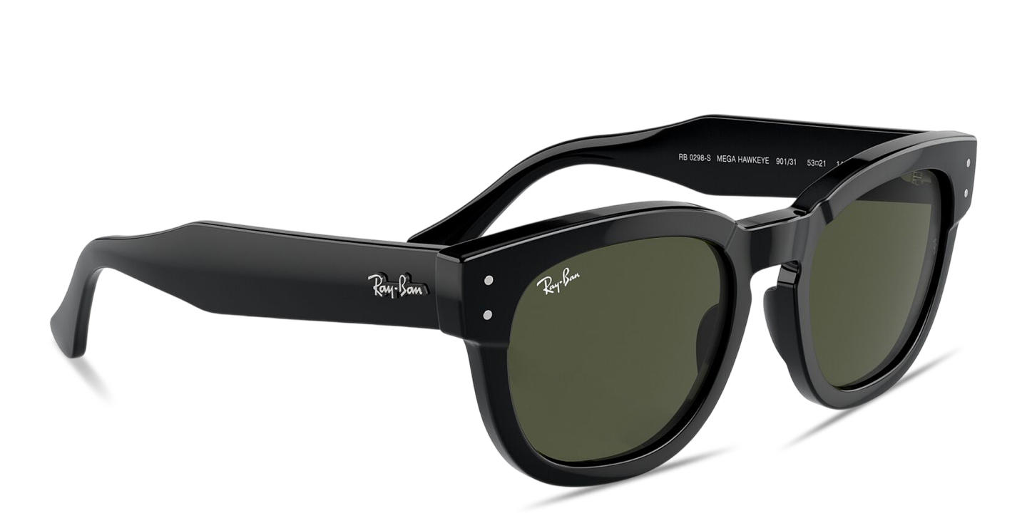 Shop Ray-Ban Mega Hawkeye Unisex Square Sunglasses in Black online.