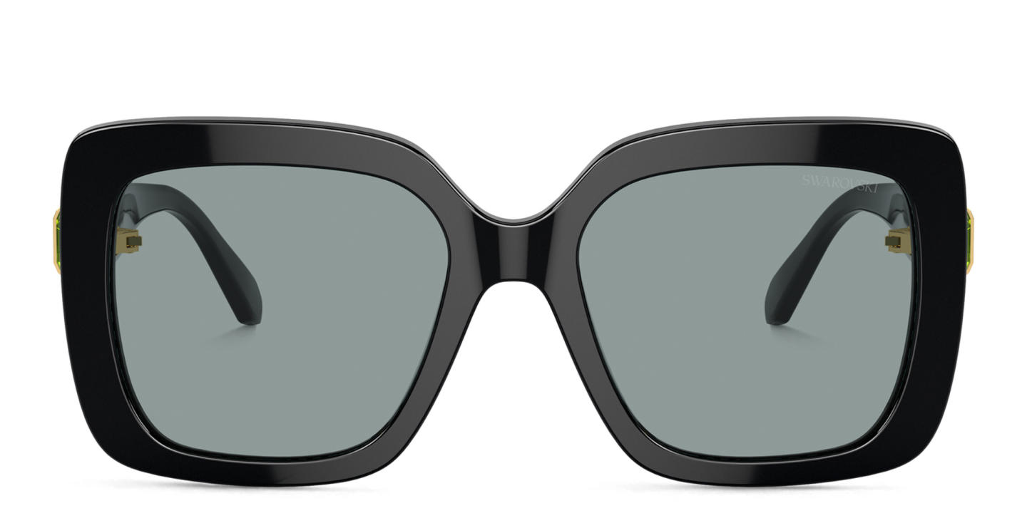 Swarovski Crystal-Embellished Oversized Square Sunglasses in Black – Product Photo 0