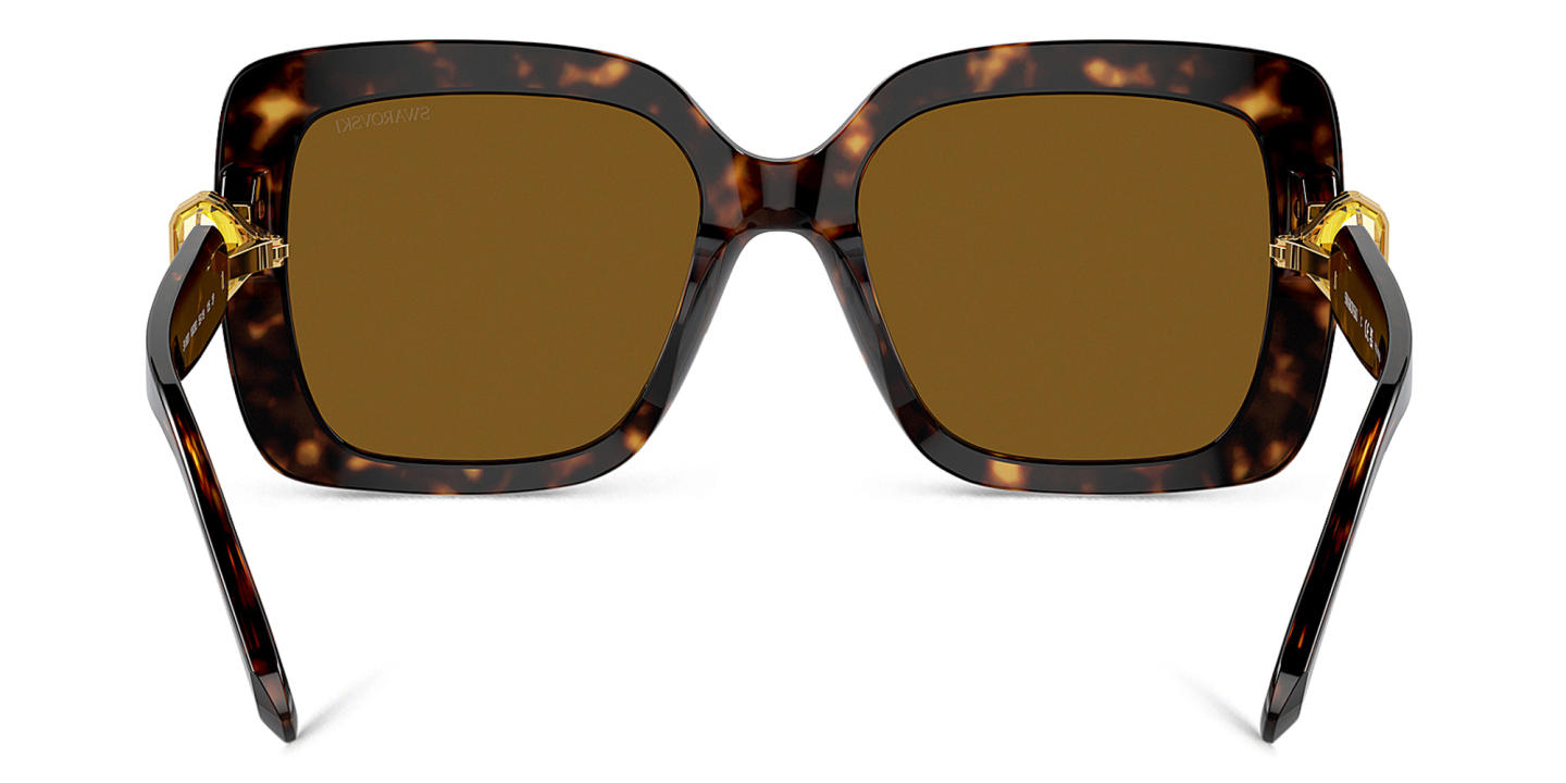 Swarovski Crystal-Embellished Oversized Square Sunglasses in Havana – Product Photo 3