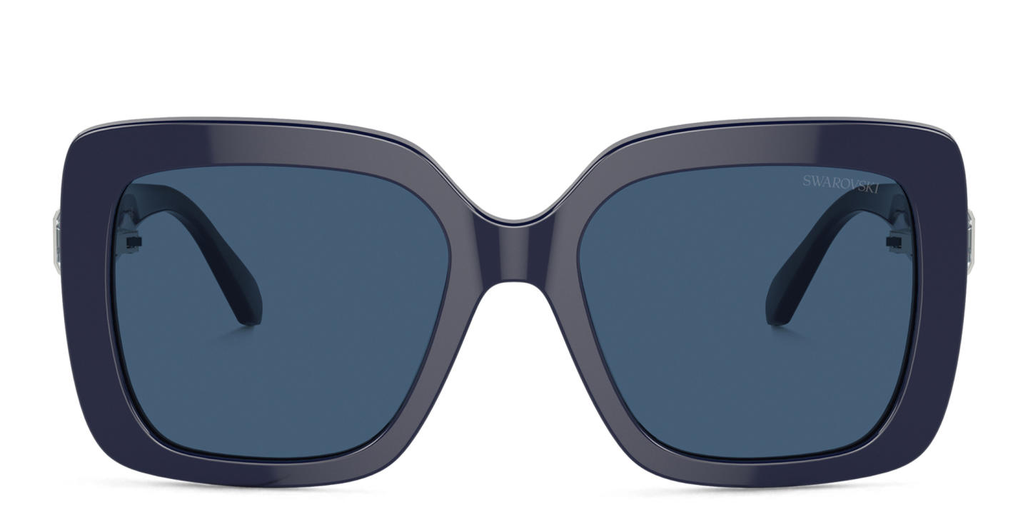 Swarovski Crystal-Embellished Square Sunglasses in Blue – Product Photo 0