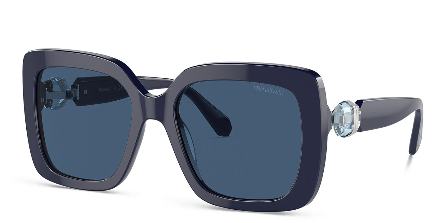 Swarovski Crystal-Embellished Square Sunglasses in Blue – Product Photo 1