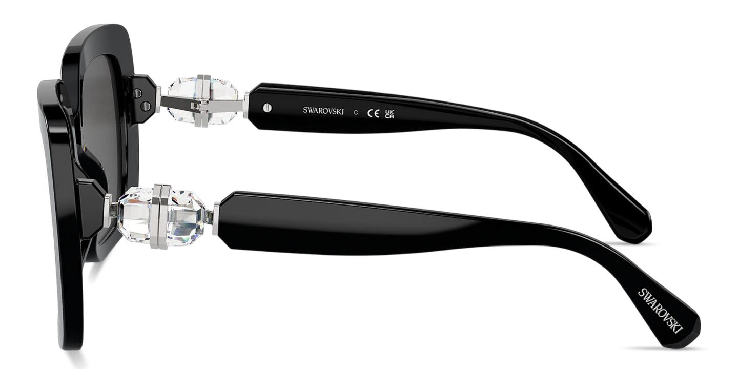 Swarovski Crystal-Embellished Square Sunglasses in Black – Product Photo 2