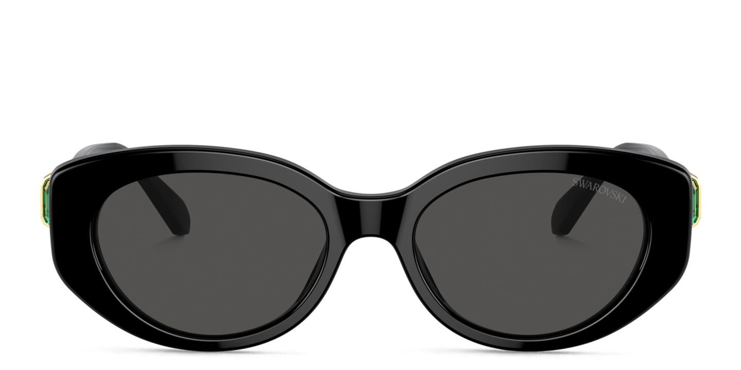 Swarovski Crystal-Embellished Oval Sunglasses in Black – Product Photo 0