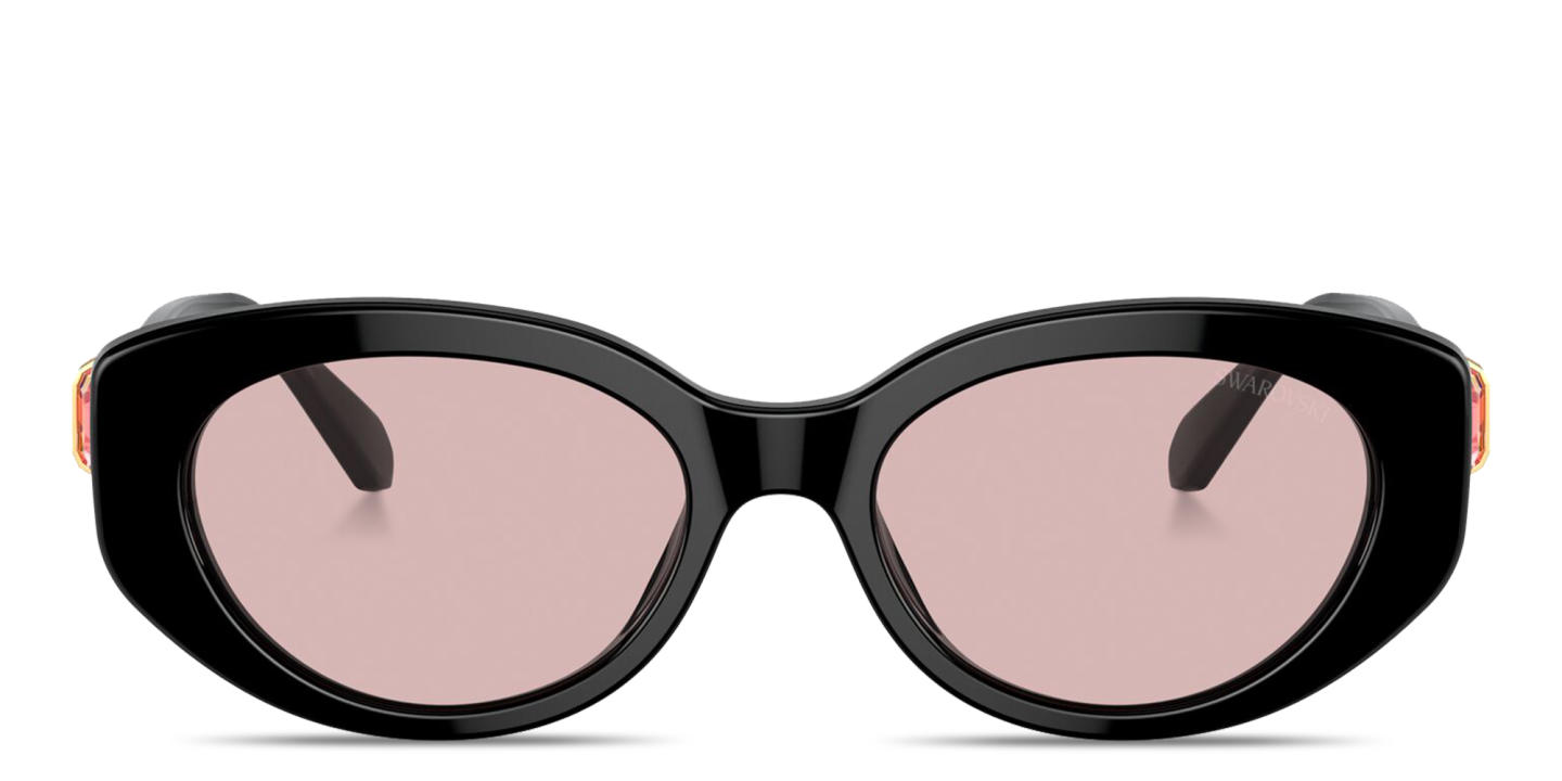 Swarovski Crystal-Embellished Oval Sunglasses in Black – Product Photo 0