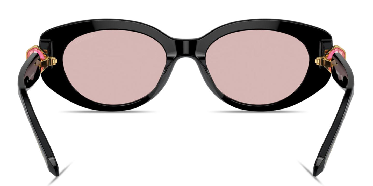 Swarovski Crystal-Embellished Oval Sunglasses in Black – Product Photo 3