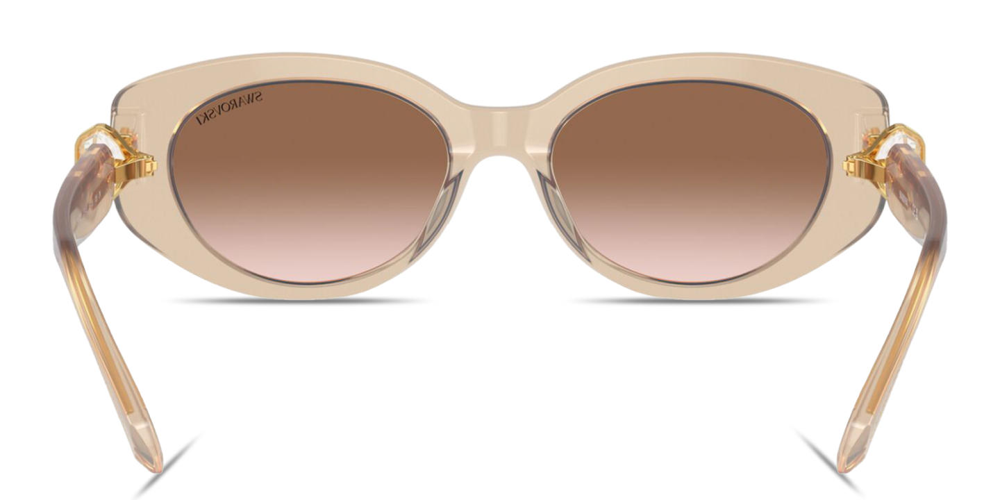 Swarovski Crystal-Embellished Oval Sunglasses in Transparent Beige – Product Photo 3