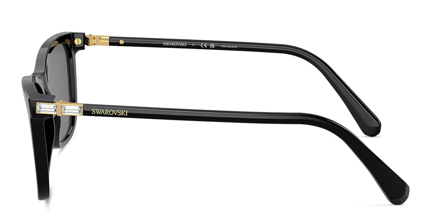 Shop Swarovski Rhinestone-Embellished Rectangle Sunglasses in Black online.