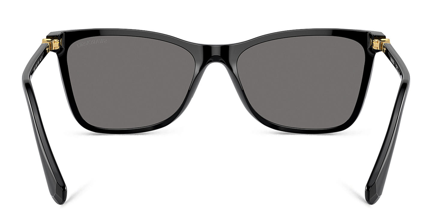 Shop Swarovski Rhinestone-Embellished Rectangle Sunglasses in Black online.