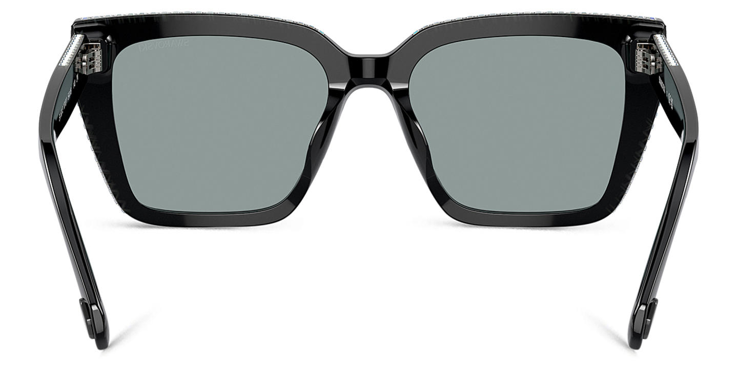 Shop Swarovski Crystal-Embedded Square Sunglasses in Black online.