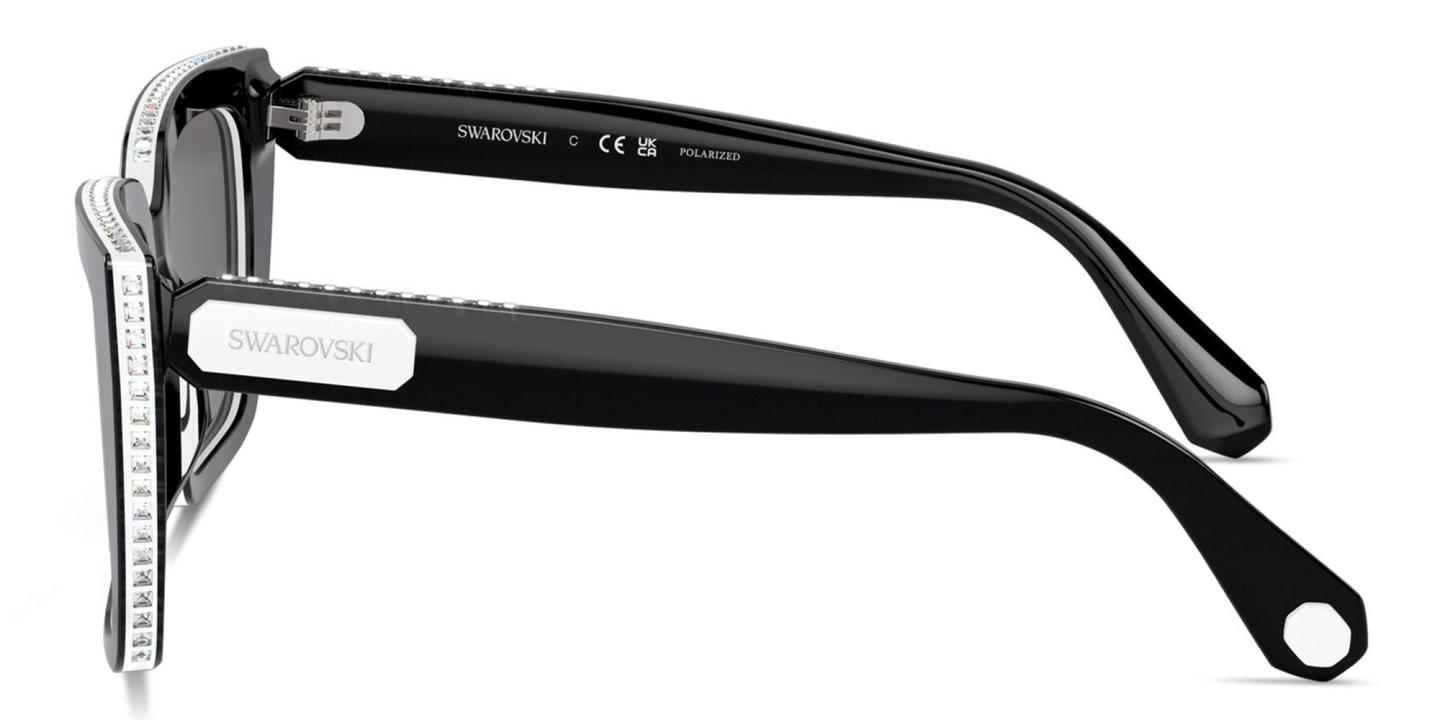 Shop Swarovski Crystal-Accented Square Sunglasses in Black online.