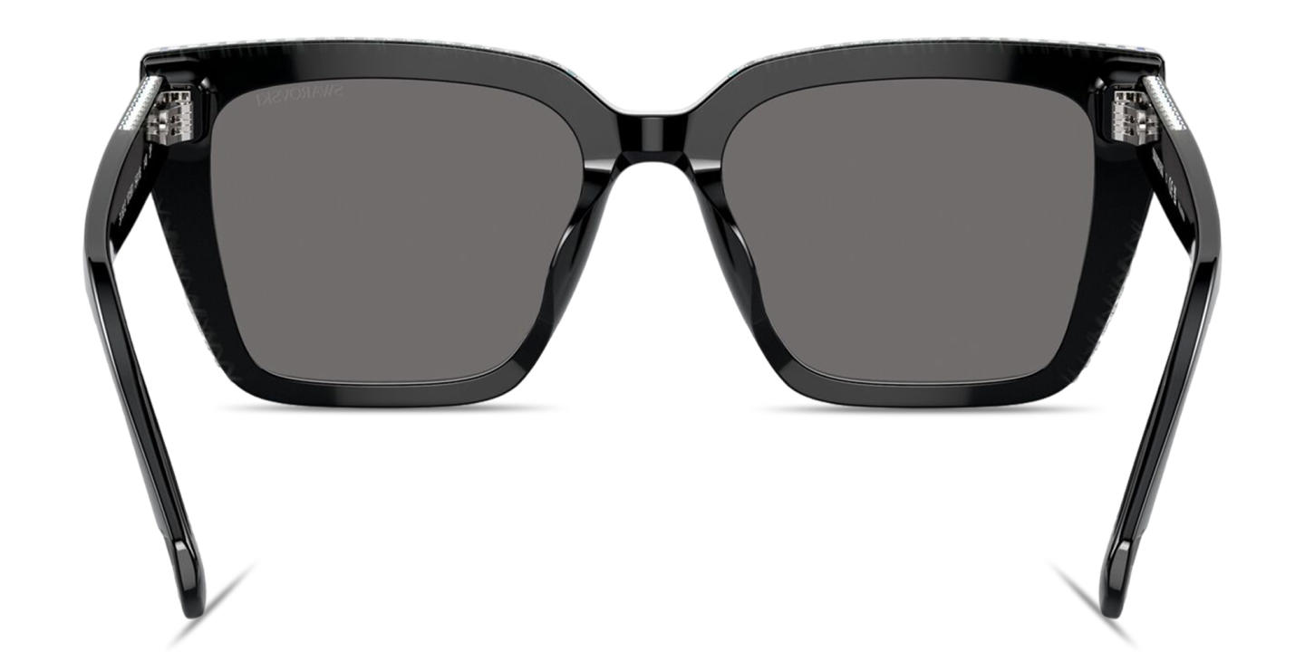 Shop Swarovski Crystal-Accented Square Sunglasses in Black online.