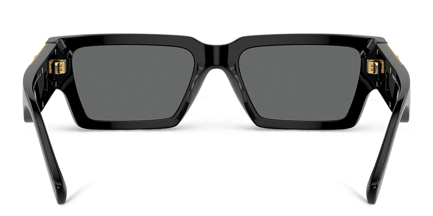 Shop VERSACE Medusa Unisex Rectangle Sunglasses in Black online.