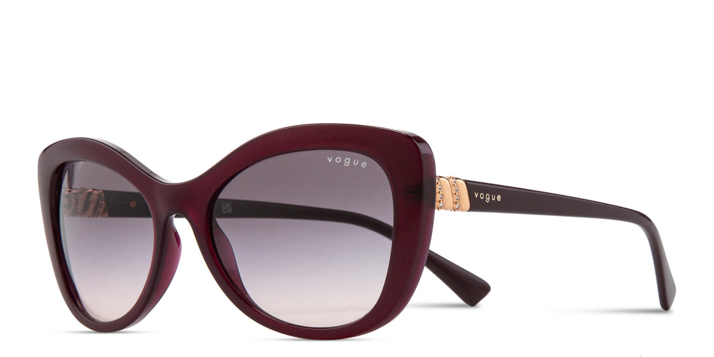 Vogue Eyewear Logo Lettering Cat-Eye Sunglasses in Transparent Cherry – Product Photo 1