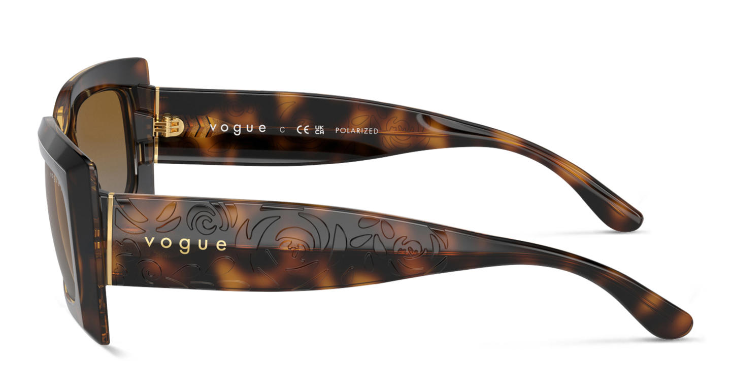 Shop Vogue Eyewear Rectangle Sunglasses in Havana online.