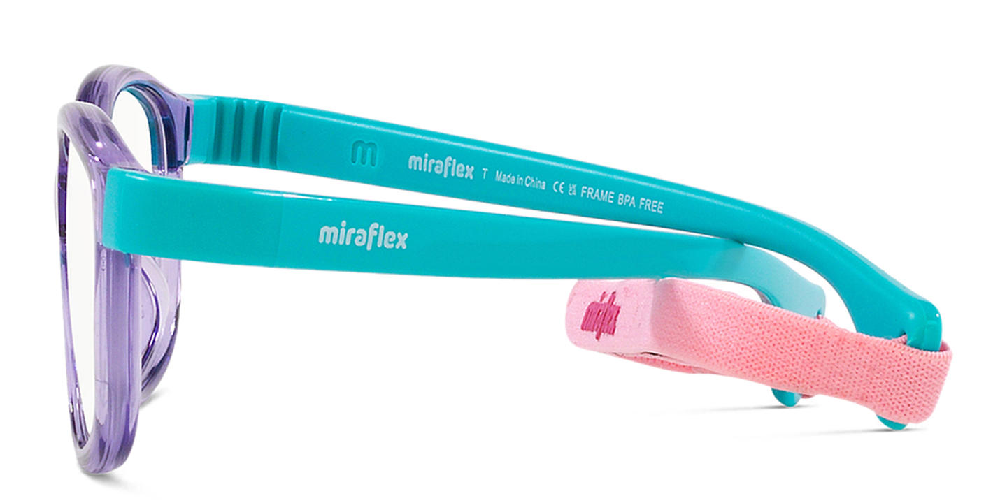 Shop Mira Flex Logo Kids Irregular Eyeglasses in Purple online.