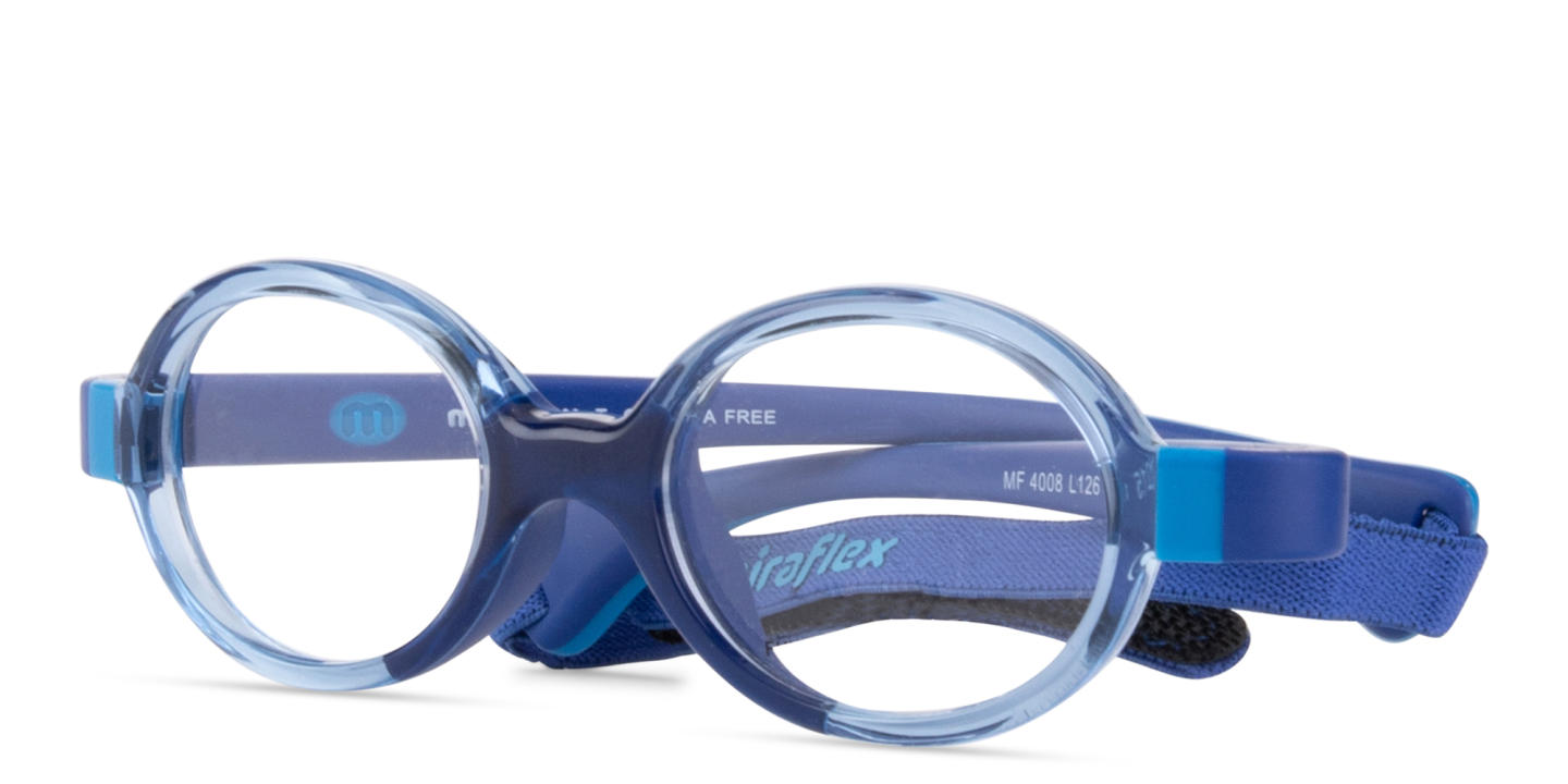 Mira Flex Kids Oval Eyeglasses in Blue – Product Photo 3