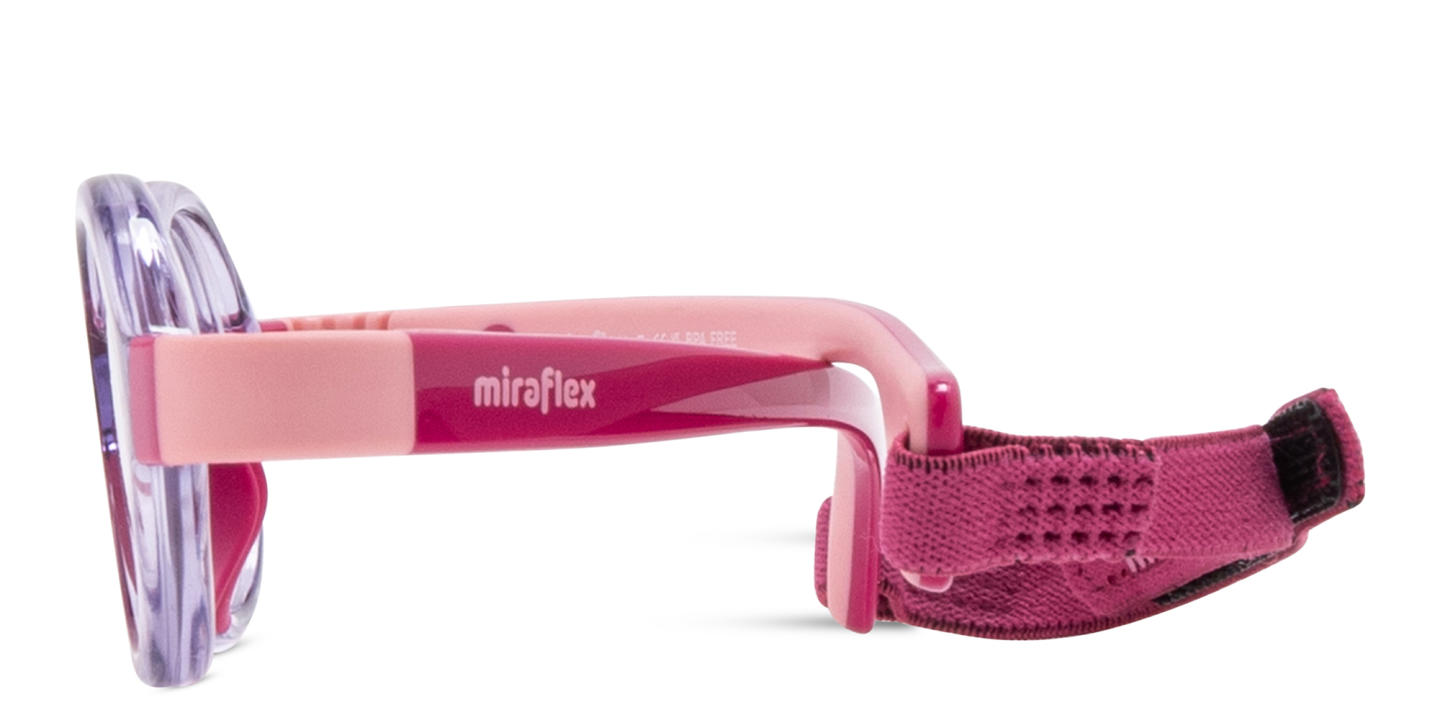 Mira Flex Kids Round Eyeglasses in Translucent Light Lilac Dark Pink – Product Photo 2