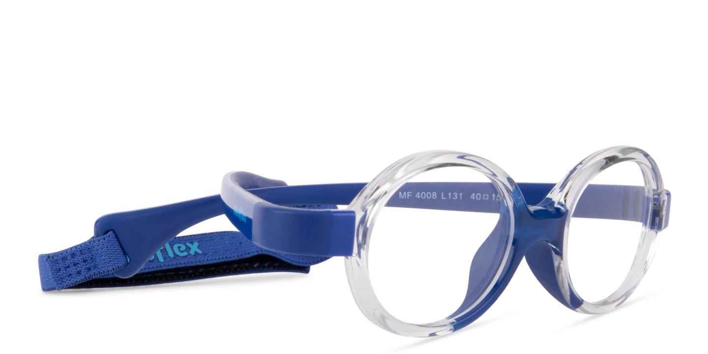 Mira Flex Logo Kids Oval Eyeglasses in Clear – Product Photo 1