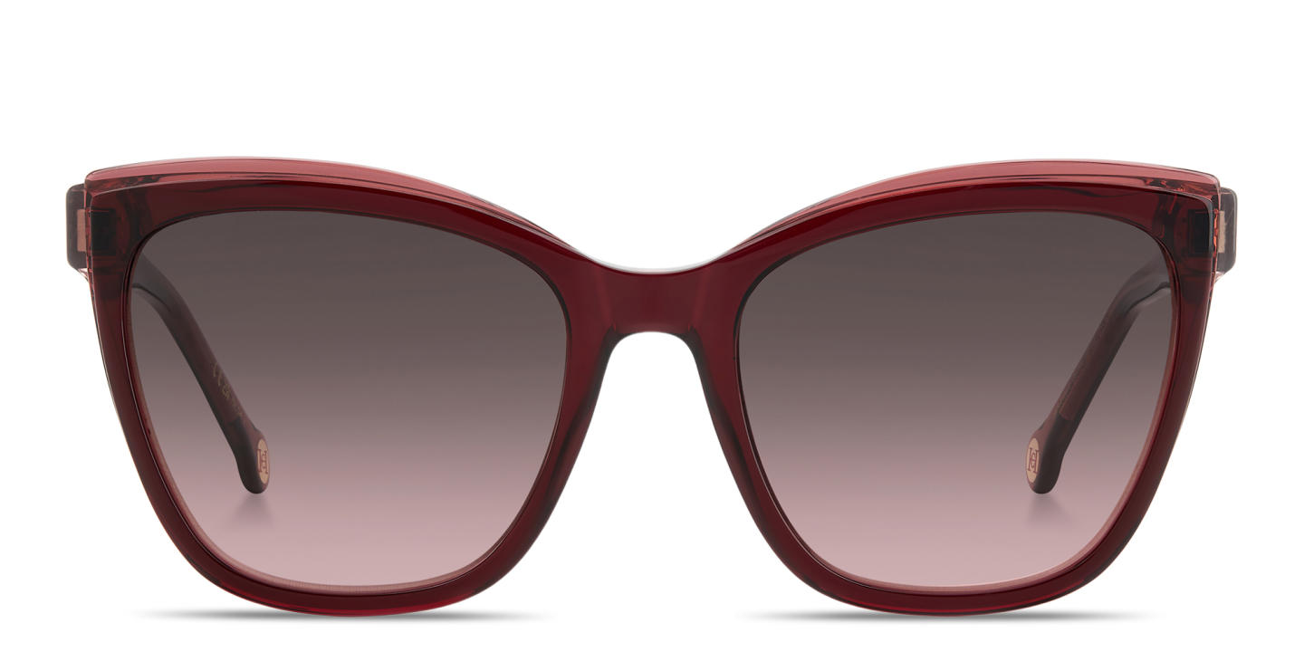 Shop Carolina Herrera Logo Signature Butterfly Sunglasses in Burgundy online.