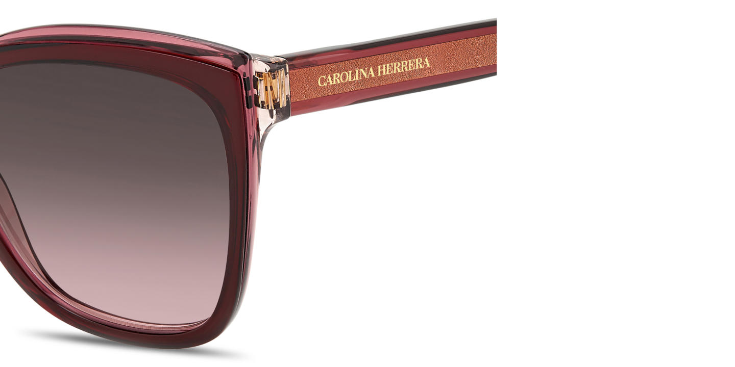 Shop Carolina Herrera Logo Signature Butterfly Sunglasses in Burgundy online.