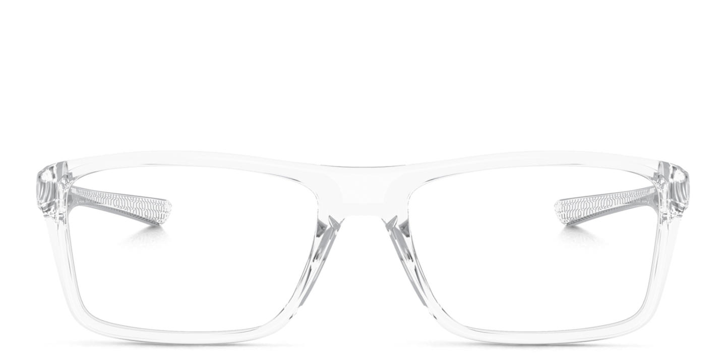 Shop Oakley Wide Rectangle Eyeglasses in Polished Clear online.