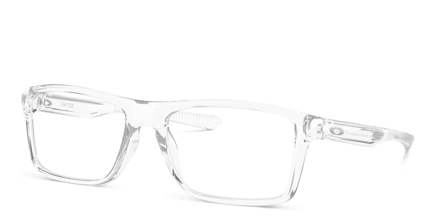 Shop Oakley Wide Rectangle Eyeglasses in Polished Clear online.
