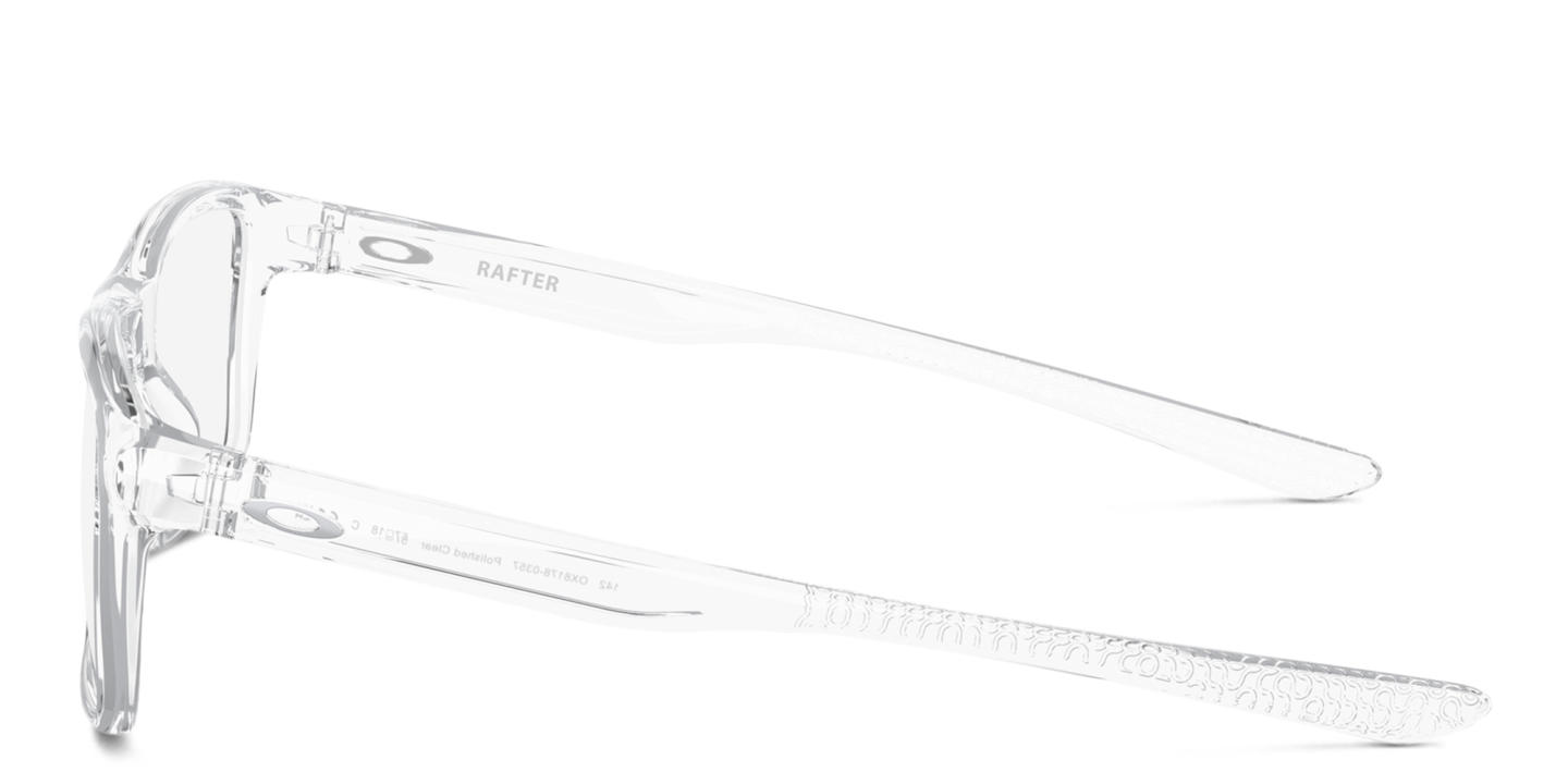 Shop Oakley Wide Rectangle Eyeglasses in Polished Clear online.