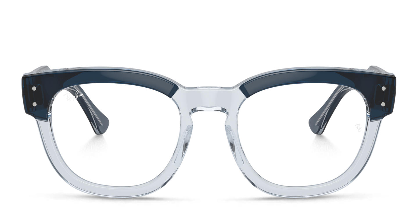 Shop Ray-Ban Mega Hawkeye Unisex Square Eyeglasses in Blue online.